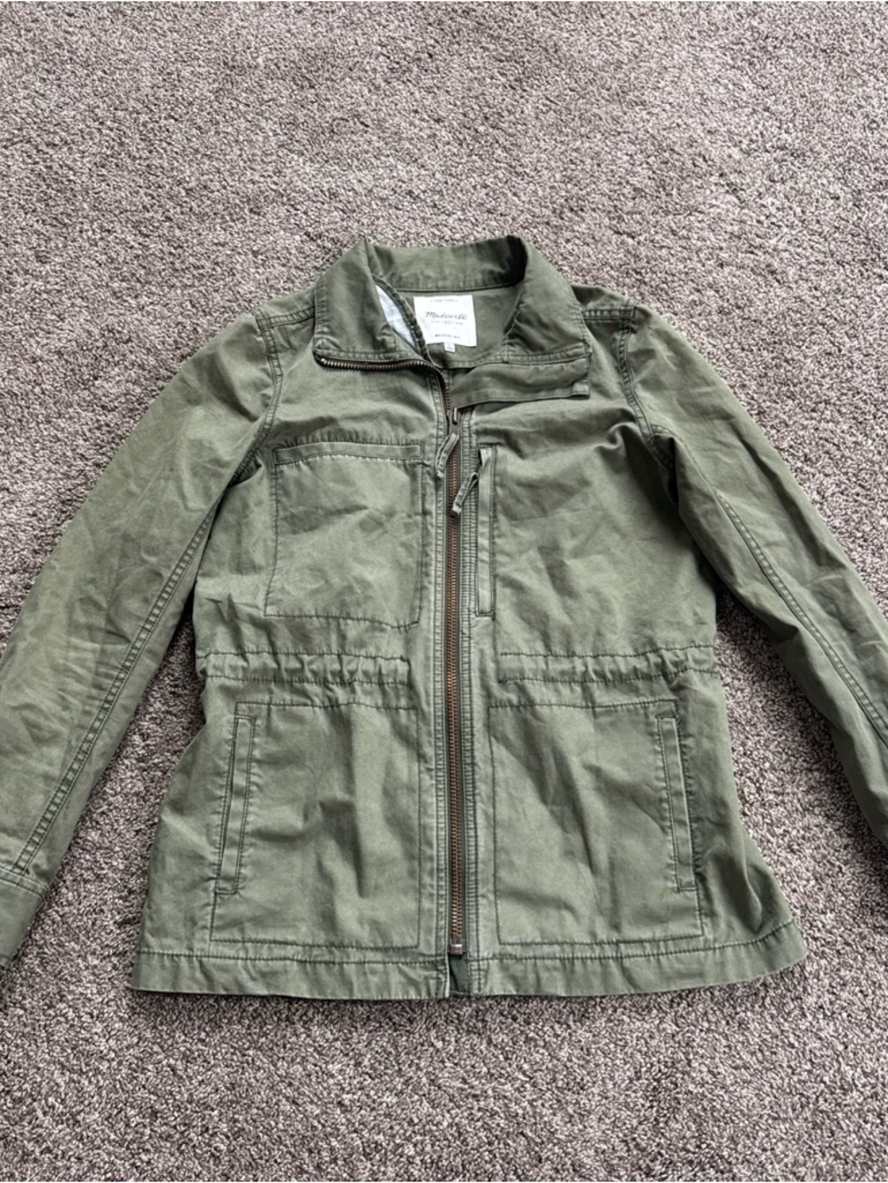 Madewell Women’s Small Olive Green Utility Zip Front Jacket EUC
